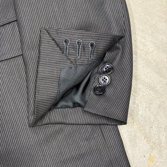 Salvatore Fazzari Ermenegildo Zegna Trofeo Suit Pinstripe Blue Wool 40 R 32x28 - Picture 5 of 13